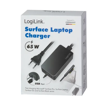 ALIMENTATOR retea 220V LOGILINK, pentru Microsoft Surface, compatibil cu Pro si Laptop/Go/Book, 65W, USB 5V/4A, 1.5m, negru, "PA0309" (timbru verde 0.18 lei)