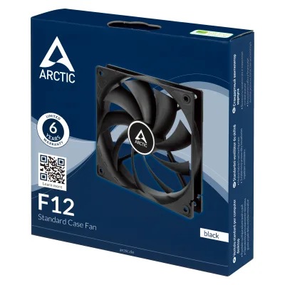 VENTILATOR ARCTIC PC, F12 , 120x120x25mm, low noise FD bearing, Black, "ACFAN00201A"
