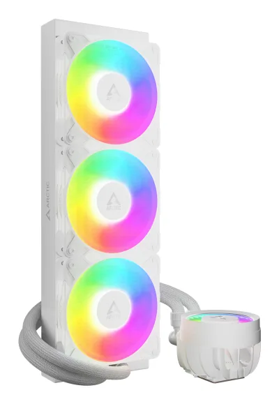 COOLER Arctic "Liquid Freezer III Pro 360 A-RGB W", skt. LGA1851, LGA 1700, AM4, AM5, racire cu lichid, 3 x 120mm, 600 - 3000 RPM, iluminare RGB adresabi, alb "ACFRE00188A" (timbru verde 2.00 lei)
