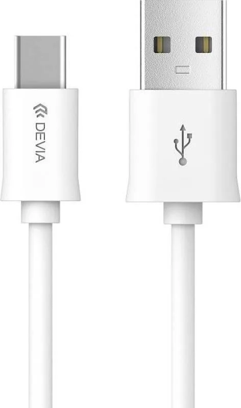 Cablu Devia Smart, USB A/ USB C, 1m, Alb