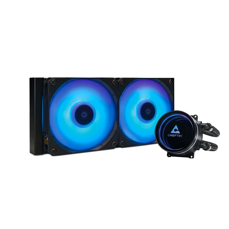 COOLER Chieftec "Iceberg 240 RGB", skt. Intel si AMD, racire cu lichid, 2 x 120mm, 500 - 2200 RPM, iluminare RGB - infinity mirror cooling block, ventilatoare RGB, negru "CLC-240RGB" (timbru verde 2.00 lei)