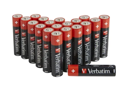 BATERIE VERBATIM  AA (R6), 1.5V alcalina, 20 buc., "49877" (timbru verde 0.8 lei)
