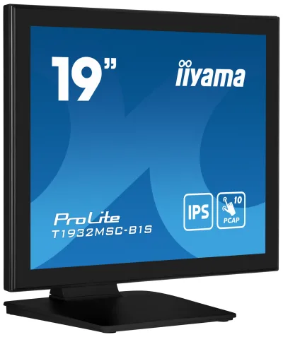 IIYAMA Monitor LED T1932MSC-B1S 19"" 10pt IPS TOUCH 1280 x 1024  14ms 250 cd/m2 projective capacitive IP54 VGA HDMI DP "T1932MSC-B1S" (timbru verde 7 lei)