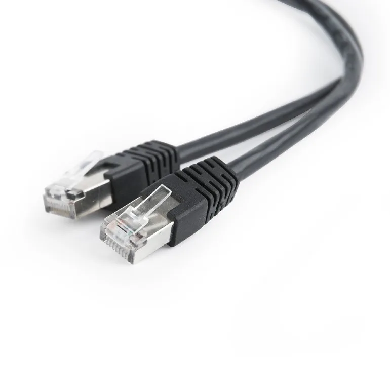 PATCH CORD FTP GEMBIRD Cat5e, cupru-aluminiu, 1 m, negru, AWG26, ecranat "PP22-1M/BK" (timbru verde 0.08 lei)