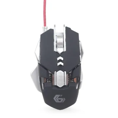 MOUSE GEMBIRD, gaming, cu fir, USB, optic, 4000 dpi, butoane/scroll 7/1, iluminare, butoane programabile, negru / gri, "MUSG-05" (timbru verde 0.18 lei)