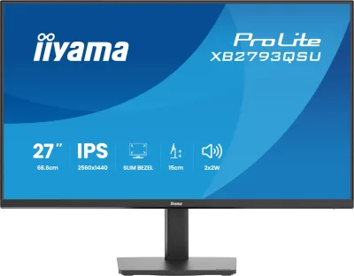 IIYAMA Monitor LED XB2793QSU-B1 27" 2560 x 1440 75Hz IPS 350cd 1ms HDMI DP USB HUB height, swivel, tilt, pivot Pro "XB2793QSU-B1" (timbru verde 7 lei)