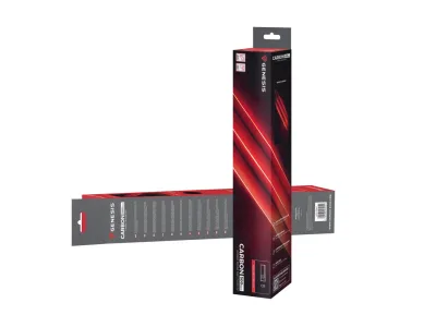 Mousepad Genesis Carbon 500 Maxi Flash, material cauciuc + textil, dimensiuni 900x450x2.5 mm, negru/rosu