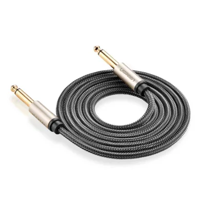 CABLU audio Ugreen, "AV128" TRS jack 6.5 mm (T) la jack 6.5 mm(T), lungime 1m, gri "10636" (timbru verde 0.18 lei) - 6957303816361