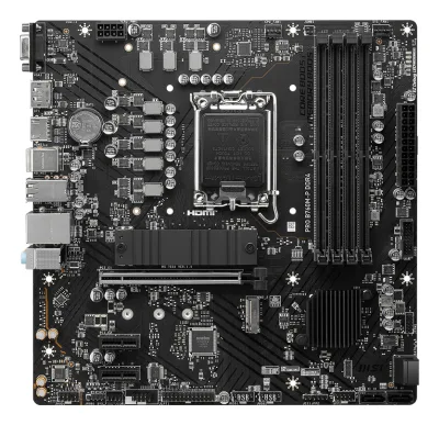 MSI PRO B760M-P DDR4, mATX, Socket 1700, Dual Channel DDR4, 1x PCIe x16 slots, 2x M.2 slots, 1x HDMI, 1x DP, 1x VGA, 1x USB 3.2 Gen 2 Type-C, 1x USB 3.2 Gen 1, 4x USB 2.0, 7.1 HD Audio, 3Y "PRO_B760M-P_DDR4"