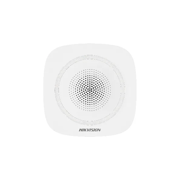 Sirena interior wireless AX PRO Hikvision DS-PS1-I-WE(B)-B(Blue Indicator); 868MHz two-way Tri-X wireless technology, distanta comunicare RF: 1600m in camp deschis, nivel sonor: 90 la 110dB, 3 tipuri de sonerii de alarma: alarma la efractie, alarma la