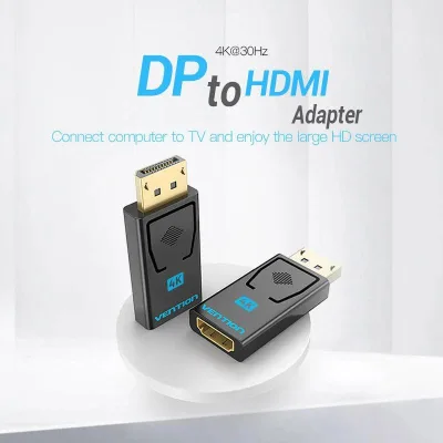 Adaptor video Vention, DisplayPort (T) la HDMI (M), rezolutie 4K la 30Hz, negru, "HBMB0" (timbru verde 0.08 lei) - 6922794746510