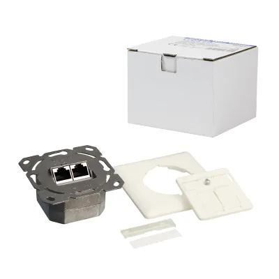 PRIZA RJ-45 aplicabila cu 2 iesiri LOGILINK pt. cablu FTP, Cat6A,RJ-45 (M) x 2, ecranat, plastic cu metal, pure white, 1 buc, "NP0021"