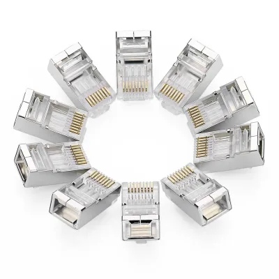 MUFA RJ-45 Ugreen, "NW111" pt. cablu UTP, Cat6, RJ-45 (T), shielded plastic, 10 buc, "20333" - 6957303823338