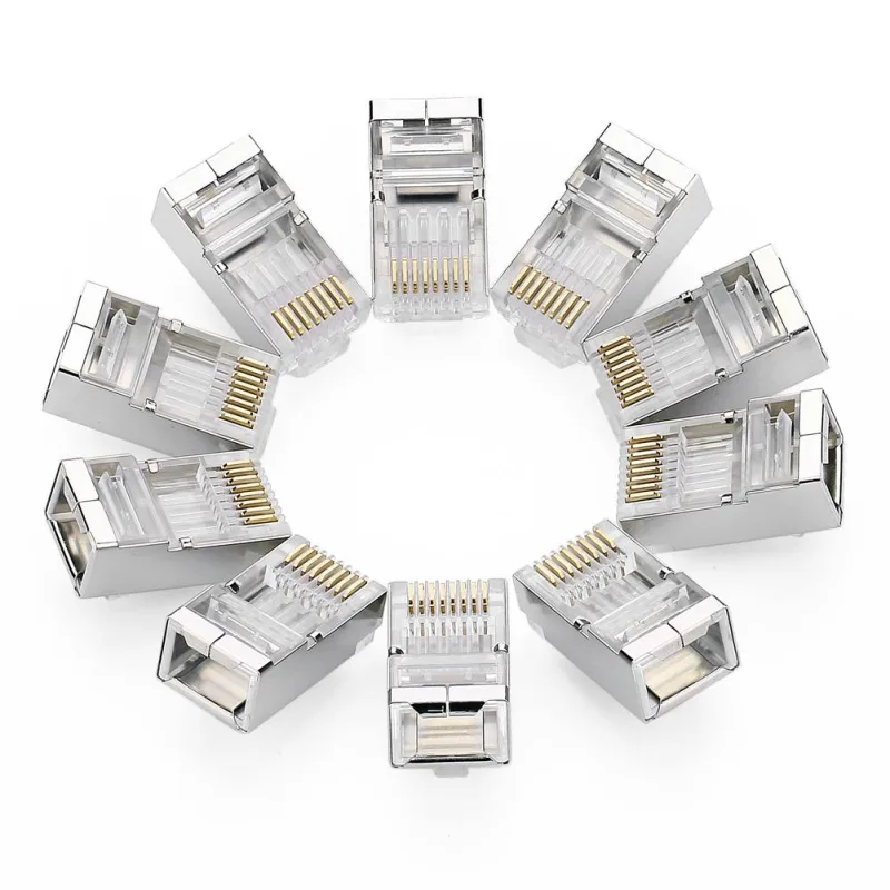MUFA RJ-45 Ugreen, "NW111" pt. cablu UTP, Cat6, RJ-45 (T), shielded plastic, 10 buc, "20333" - 6957303823338