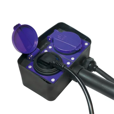 PRELUNGITOR LOGILINK, Schuko x 2, conectare prin Schuko (T), cablu 2 m, 16 A, fara protectie, exterior, negru, "LPS214" (timbru verde 0.18 lei)