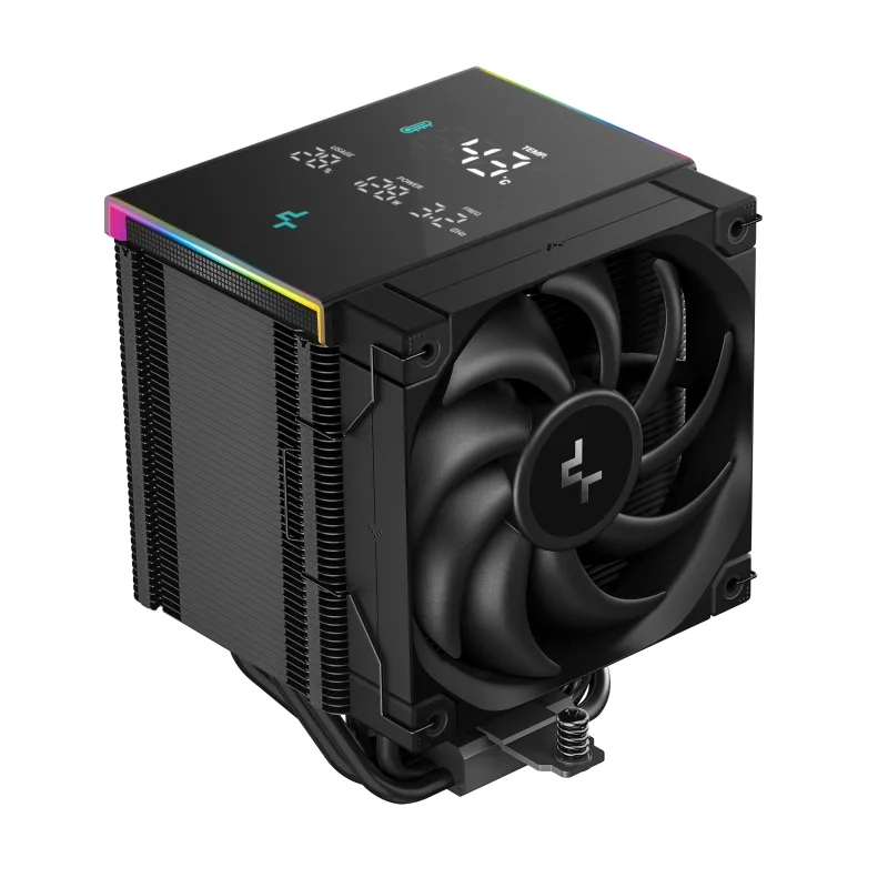 COOLER DeepCool "AK500 DIGITAL PRO" skt. Intel si AMD, racire cu aer, vent. 120mm, 500 - 1750 rpm, 5 heatpipes, inaltime 162mm, afisaj digital,"R-AK500-BKAPMN-G"  (timbru verde 0.8 lei)