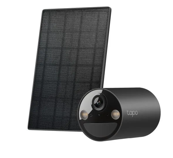 Solar-Powered Security Camera Kit 1 × Tapo C411, 1 × Tapo A201 SPEC:1080p (1920*1080), 2.4 GHz, Solar panel (5.2V, 2.5W) FEATURE: Non-Stop Power, Flexible Solar Installation, Smart Detection and Notifications (motion, people), Color Night Vision, Sound