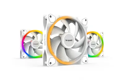 Set 3 ventilatoare be quiet! "LIGHT WINGS White"120mm 1700 rpm, Rifle bearing, 4-pin PWM, ARGB LED, "BL100" (timbru verde 0.54 lei)