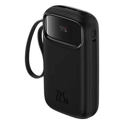POWER BANK Baseus EnerFill FC31, 20000mAh, 22.5W, display, 1 x USB, cablu integrat USB Type-C si Iphone Lightning, negru, "P10082107123-00" (timbru verde 0.98 lei) - 6932172691196