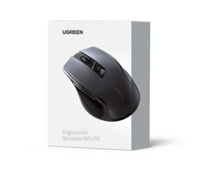 MOUSE Ugreen, "MU006" PC sau NB, wireless 2.4GHz, optic, 3/1 butoane/scroll, 4000 dpi, negru "90545" (timbru verde 0.18 lei) - 6957303895458