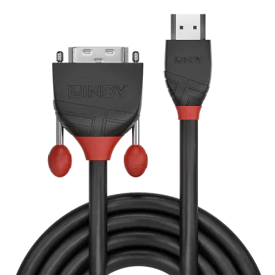 Cablu Lindy HDMI to DVI-D Cable, lungime 5m, rezolutie maxima 1920x1200@ 60Hz, latime de banda suportata 4.95 Gbps, negru