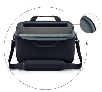 Geanta laptop Dell EcoLoop Pro Slim Briefcase 15, Negru, 3 ani Garantie
