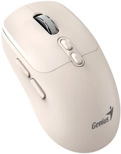 MOUSE Genius "NX-8080S", PC sau NB, wireless 2.4GHz, Bluetooth, optic, 1600 dpi, butoane/scroll 6/1, acumulator, buton Copilot, crem, "31030042404" (timbru verde 0.18 lei) 4710268262640