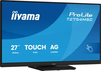 IIYAMA Monitor TOUCH T2754MSC-B2AG InCell PCAP 10pt touchscreen IPS 1920x1080 83Hz, 16:9, 300cd, 1000:1, 4ms, landscape, face-up "T2754MSC-B2AG" (timbru verde 7 lei)