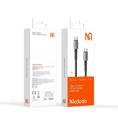 Mcdodo Cablu Type-C la Type-C Fast Charging PD 65W, 3.25A, 1m, Negru