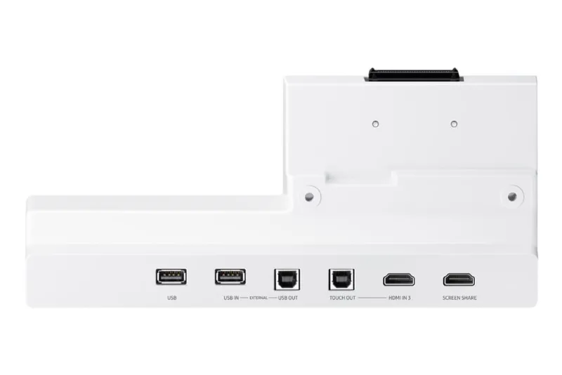 Tray conectivitate pentru display interactiv SAMSUNG Flip 2 55"/65"; HDMI Out, Conectivitate NFC pentru proiectarea telefonului pe display; aduce mufele din spate in fata pentru convenienta.