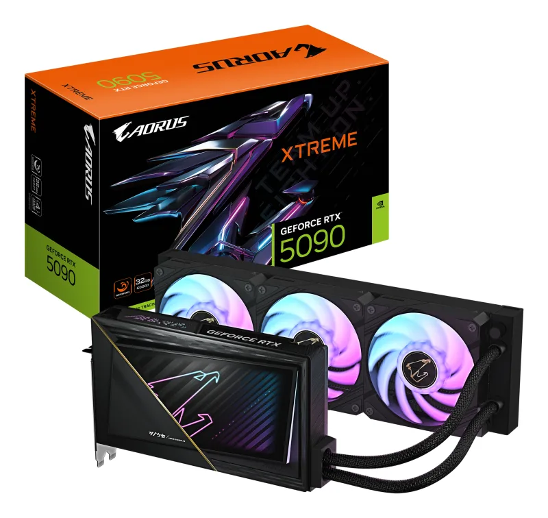 PLACA VIDEO GIGABYTE AORUS GeForce RTX 5090 XTREME WATERFORCE 32G "GV-N5090AORUSX W-32GD"