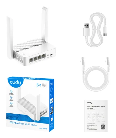 CUDY N300 Wi-Fi Router "WR300" (timbru verde 0.8 lei)