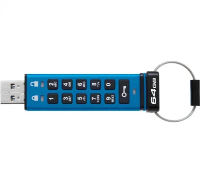 Memorie USB Kingston Keypad 200 64GB, USB 3.2, Albastru