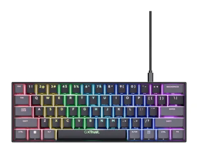 TRUST GXT 867 ACIRA 60% MINI GAMING KEYBOARD US "24882" (timbru verde 0.8 lei)