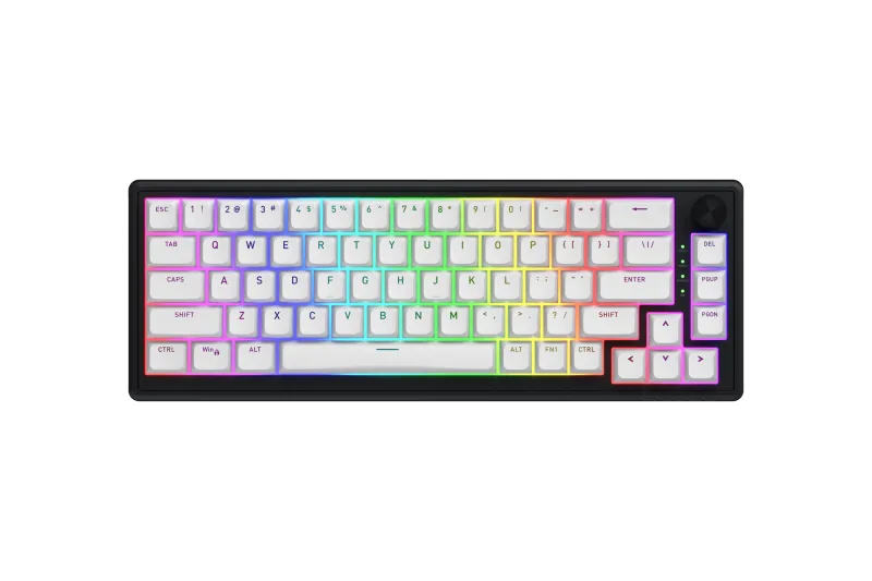 Tastatura Mecanica Gaming HATOR Skyfall Wireless 65, RGB, Wireless, Alb-Negru