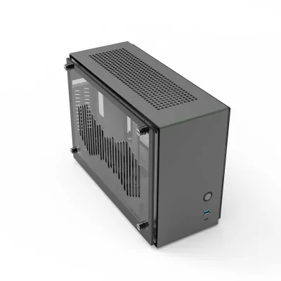 CARCASA Zalman "M2 mini", mini tower, gaming, compatibil sursa SFX, SFX-L, suporta 2xfan, 1xfan inclus, , USB Type-C x 1, USBx1, 2 sloturi expansiune, gri, "M2 mini (Gray)" (timbru verde 0.08lei)