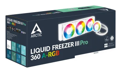 COOLER Arctic "Liquid Freezer III Pro 360 A-RGB W", skt. LGA1851, LGA 1700, AM4, AM5, racire cu lichid, 3 x 120mm, 600 - 3000 RPM, iluminare RGB adresabi, alb "ACFRE00188A" (timbru verde 2.00 lei)