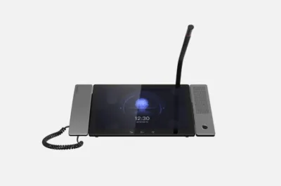 Unitate de control( Master station) cu Android pentru videointerfonie Hikvision DS-KM9503, 10.1-inch IPS cu  touch screen, rezolutie 1280 × 800, sistem de operare Android 7.1, server SIP integrat, se pot conecta pana la 10000 de dispozitive, suporta