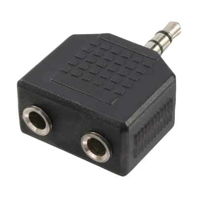 ADAPTOR audio LOGILINK stereo (1 x 3.5mm 3-pin jack T la 2 x 3.5mm 3-pin M), Logilink "CA1002" (timbru verde 0.08 lei)