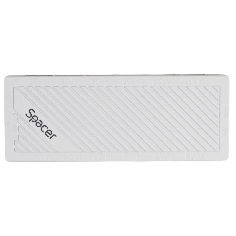 FAN HUB SPACER pt. maxim 6 ventilatoare ARGB, telecomanda pt. setat iluminarea RGB, sincronizare cu MB, alimentare 4-pin/  culori 3-pin, magnetic, white, "SPFC-ARGB-WH-6F " (timbru verde 0.18 lei)
