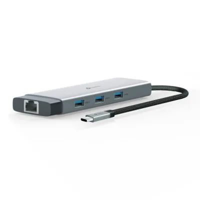 DOCKING STATION TP-Link, porturi USB: USB 3.0x3 + USB-C PDx1, USB-C x 1, 1 x HDMI, RJ-45 Gigabit x 1 conectare prin USB Type-C,lungime cablu 10 cm, gri, "UH9120C" (timbru verde 0.8 lei)