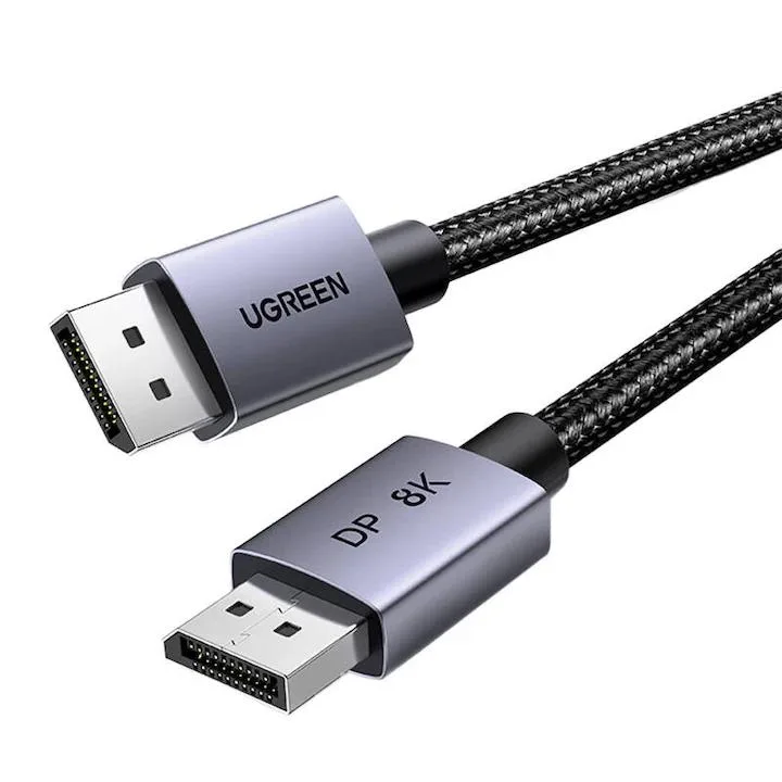 CABLU video Ugreen, "DP120" DP 1.4 (T) la DP 1.4 (T), 8K la 60Hz, lungime 1m, braided, negru "25903" (timbru verde 0.08 lei) - 6941876229031