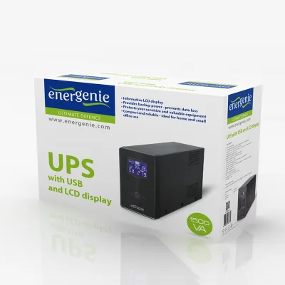 UPS GEMBIRD, Line Int. cu management, mini tower, 2000VA/1200W, AVR, IEC x 3/ Schuko x 2, 2 x baterie 12V/9Ah, display LCD, back-up 1 - 10 min., "EG-UPS-035", (timbru verde 11 lei)