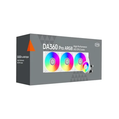 COOLER PCCooler "DA360 Pro ARGB", skt. Intel si AMD, racire cu lichid, 3 x 120mm, 500 - 2200 RPM, iluminare RGB adresabil, afisaj digital, alb "DA360 Pro ARGB WH" (timbru verde 2.00 lei)