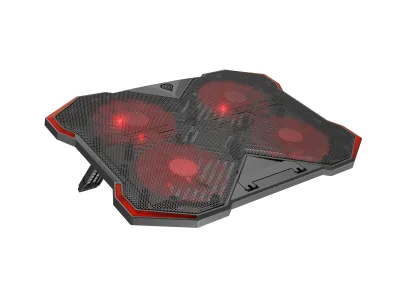 Stand/Cooler notebook GENESIS Oxid 260, pana la 17 inch, 4 ventilatoare, Negru