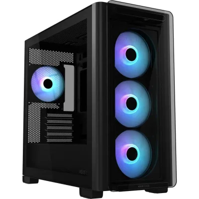 Carcasa ASUS A23 PLUS TG ARGB BLACK, RGB, Mid Tower, Black