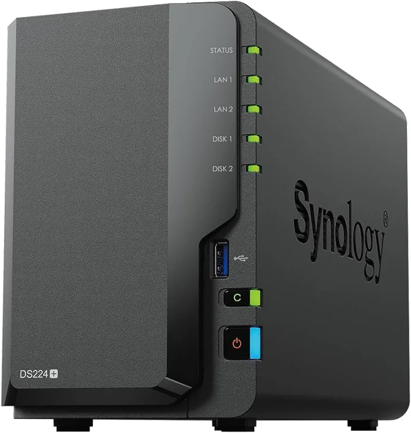 SYNOLOGY DS224+ 2-Bay NAS RTD1619B 2GB RAM "DS224+" (timbru verde 2 lei)