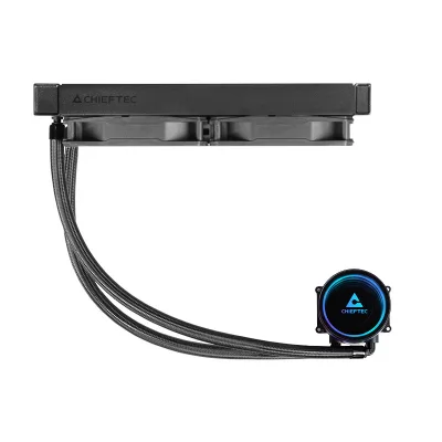 COOLER Chieftec "Iceberg 240 RGB", skt. Intel si AMD, racire cu lichid, 2 x 120mm, 500 - 2200 RPM, iluminare RGB - infinity mirror cooling block, ventilatoare RGB, negru "CLC-240RGB" (timbru verde 2.00 lei)