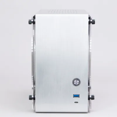 CARCASA Zalman "M2 mini", mini tower, gaming, compatibil sursa SFX, SFX-L, suporta 2xfan, 1xfan inclus, , USB Type-C x 1, USBx1, 2 sloturi expansiune, argintiu, "M2 mini (Silver)" (timbru verde 0.08lei)