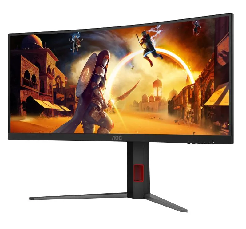 Monitor Gaming AOC CU34G4, 34", 3440 x 1440 pixeli, Black, Red, 3 ani Garantie